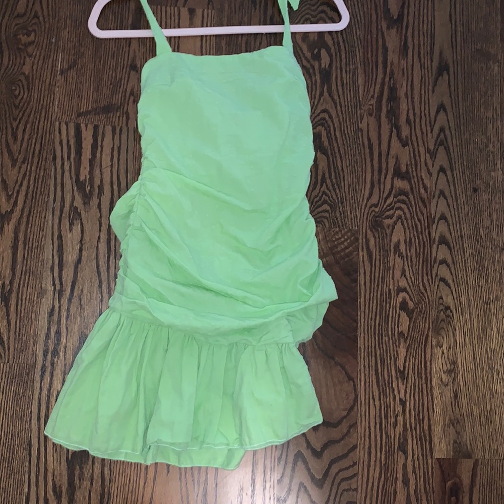 Green mini dress